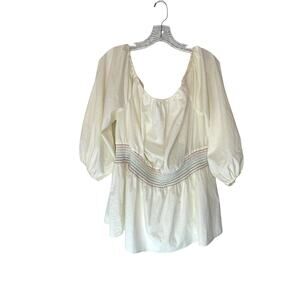 New‎ with Tags Lane Bryant White Stretch Puff Sleeve Peasant Top Size 22/24